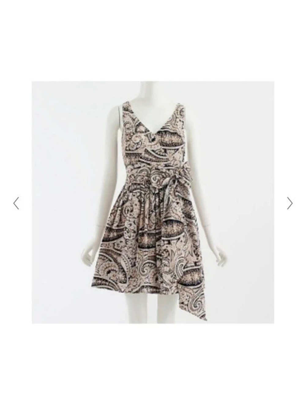 Vintage J.Crew Multicolor Brown paisley print Celia V-Neck dress Sz 8